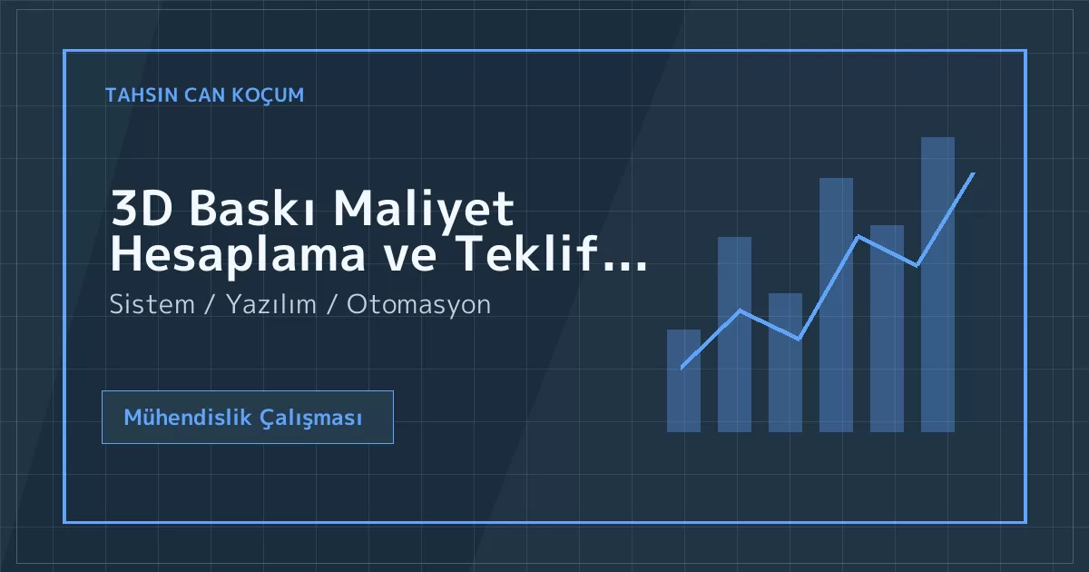 3D Baskı Maliyet Hesaplama ve Teklif Yönetim Sistemi
